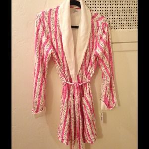 DKNY pink and white heart Robe-Small