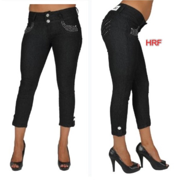 Black levantacola push up Capri - Picture 1 of 3