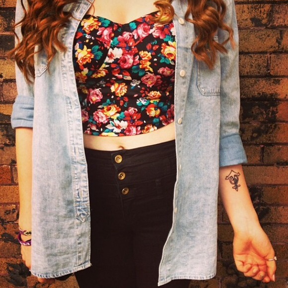 Charlotte Russe Floral Crop Top