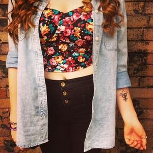 Charlotte Russe Floral Crop Top