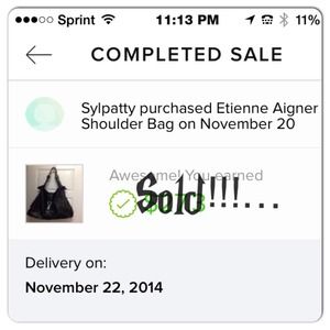 Leather Etienne Aigner handbag black