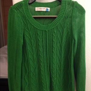 Green sweater from Anthropologie
