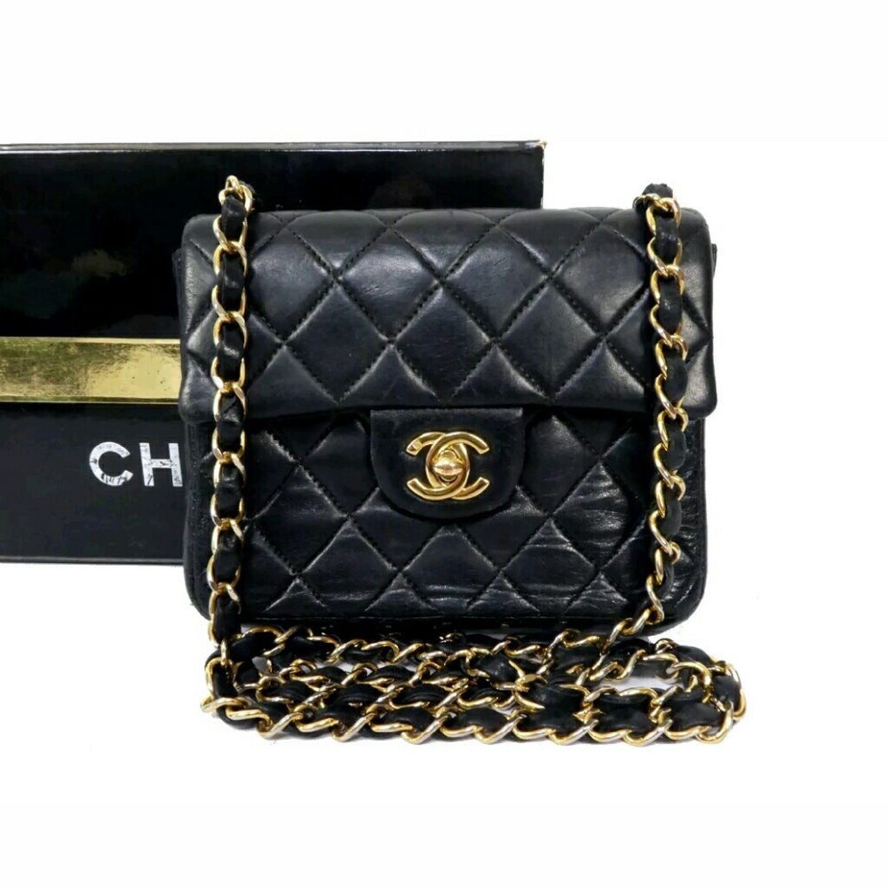 100% Authentic Chanel Black MINI Cross body