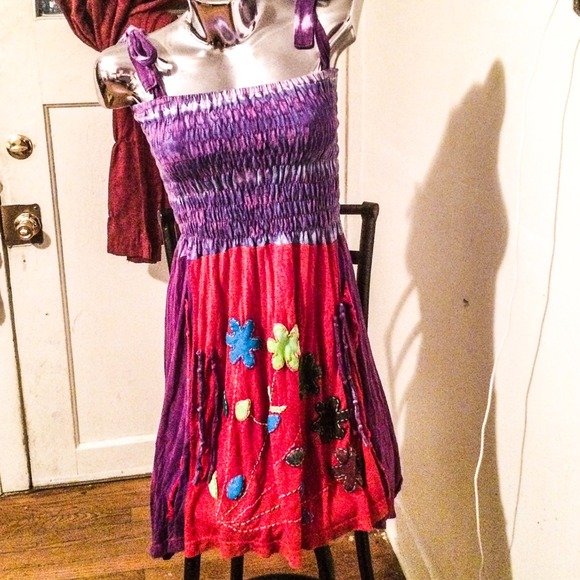 Boho Hand dyed hippy dress