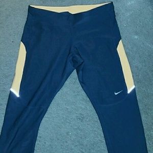 Nike Dri-Fit Gray & Neon Orange Leggings