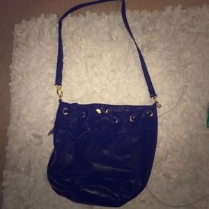 Black leather handbag