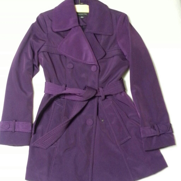 JONES NEW YORK Purple Double-breasted Trenchcoat