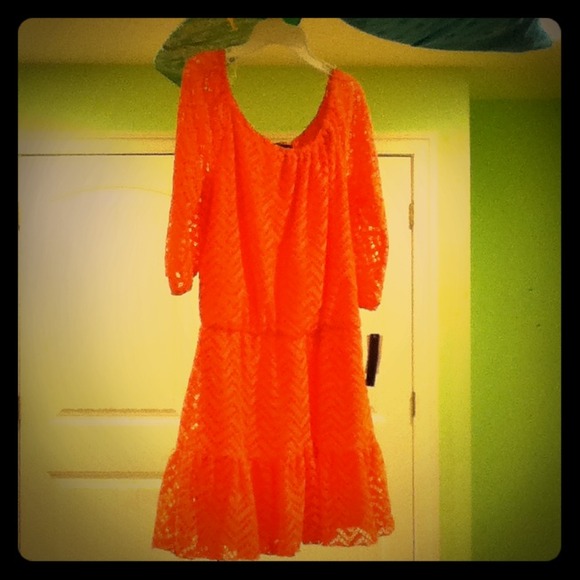 Coral sleeve dress
