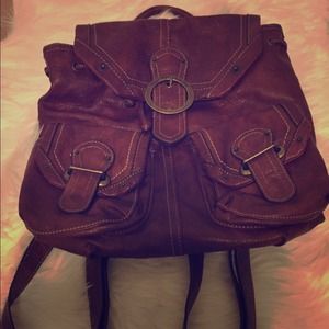 Nine West Brown Leather Backpack