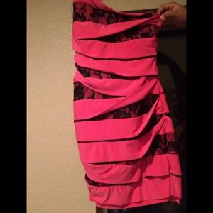 tight pink mid thigh dress