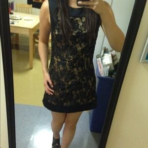 Gold and Black Lace Dress
