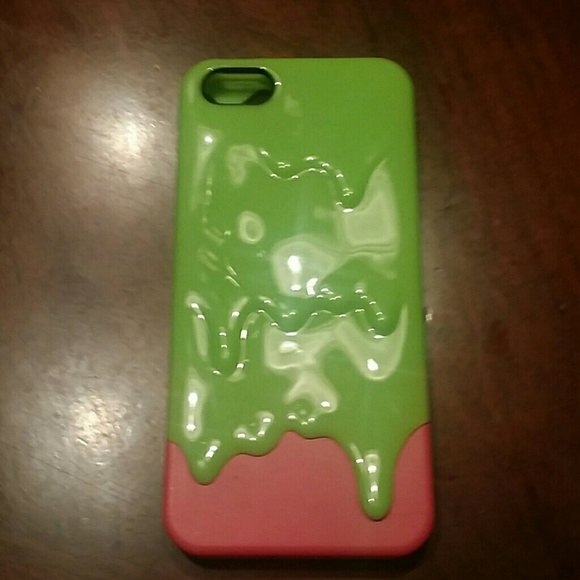 Pink and green melting iPhone 5 case.