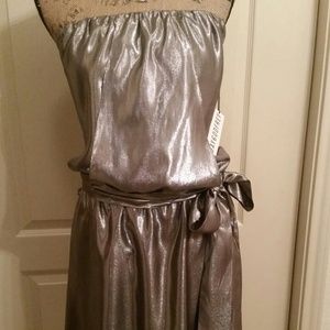Jay godfrey silver strapless dress NWOT