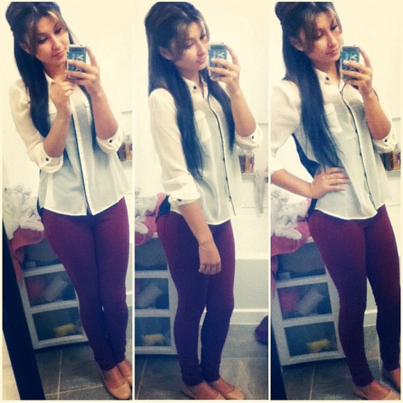 🚫SOLD🚫Burgundy Jeggings - Picture 4 of 4