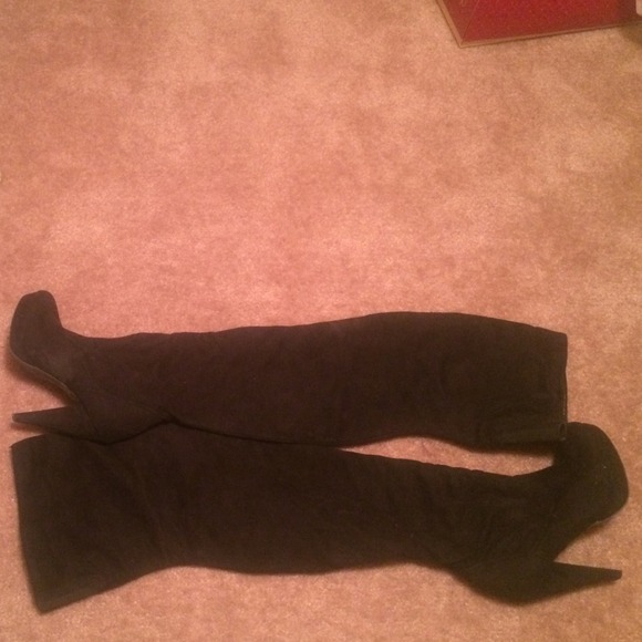 Thigh high black boots