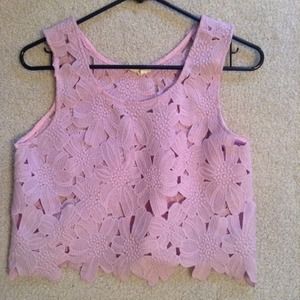 Purple Flower Laser Cut Cropped Tank. LAHEARTS