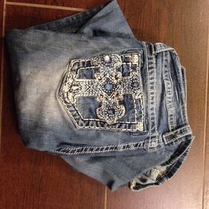 Miss me cross blinged jeans. size 27 bootcut