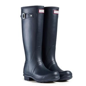Tall Hunter Navy Blue Rain Boots
