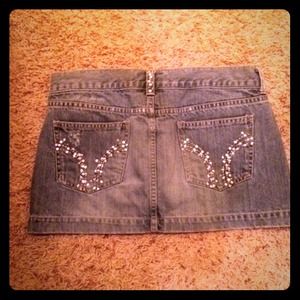 Embellished Denim Skirt
