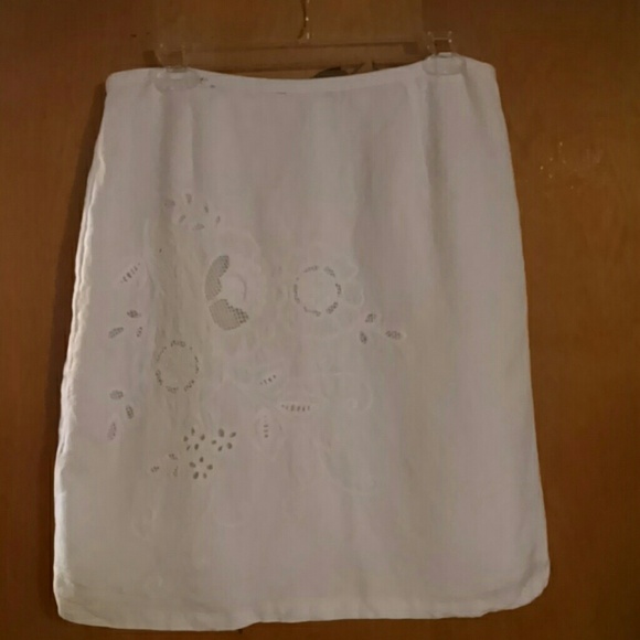 Beautiful white skirt with lace cut out design