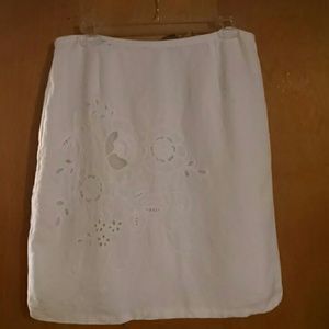 Beautiful white skirt with lace cut out design