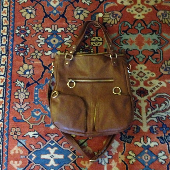 Brown vegan leather bag