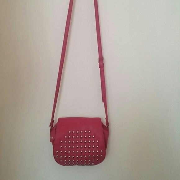 Red studded bag