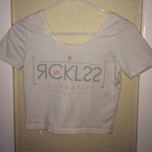 White Graphic Crop Top