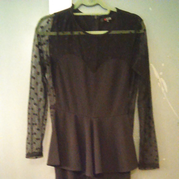 Mesh Peplum jumpsuit