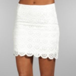 White lace skirt