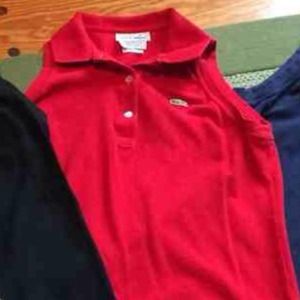 NWOT Lacoste RED Sleeveless Polo. Size 40