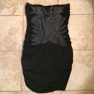 Bebe black strapless dress