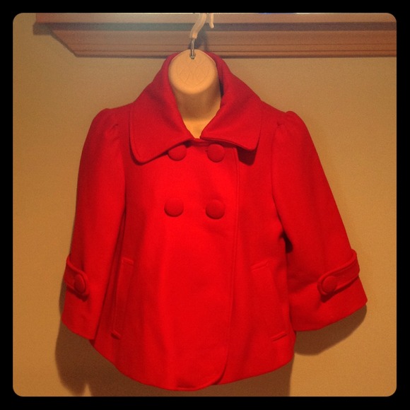 Red wool double breasted petticoat BNWOT