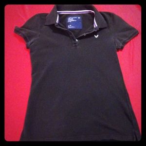 Black American Eagle Polo Shirt