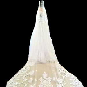 Beautiful WHite or Ivory Bridal. Veil Cathedral