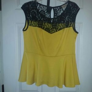Yellow Peplum Top