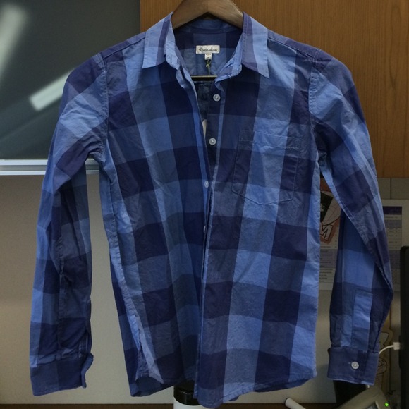 Steven alan purple plaid shirt