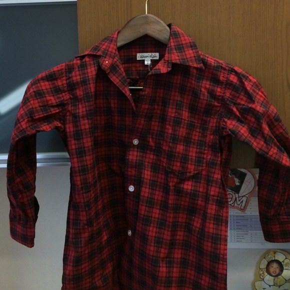 Kids steven alan plaid button down shirt