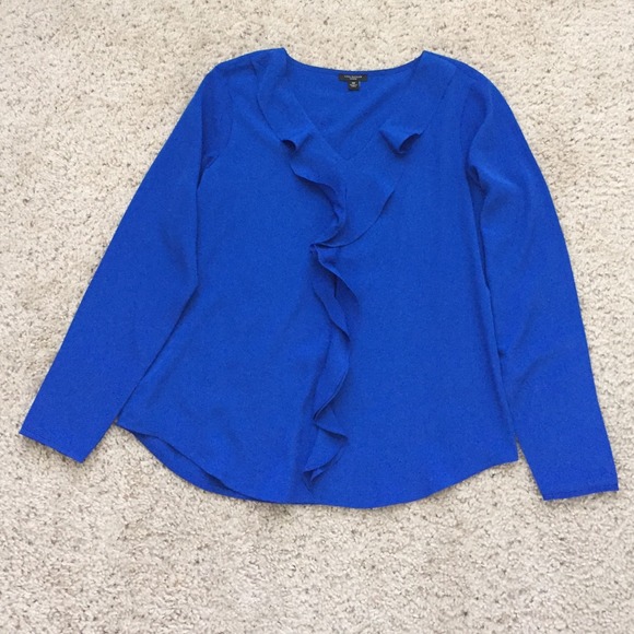 Cobalt blue, flutter blouse