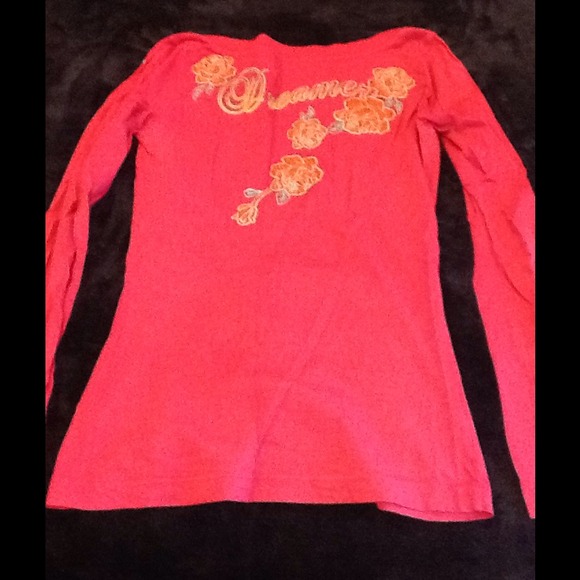 Fuschia v-neck top - Picture 2 of 2