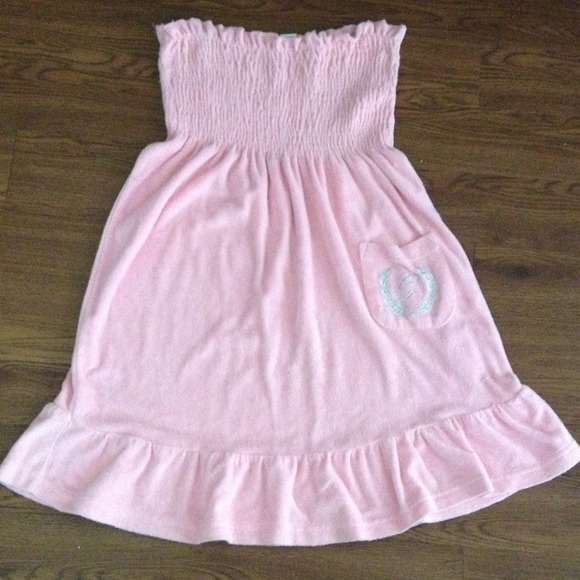 Light pink terry cloth bathing suit cover up