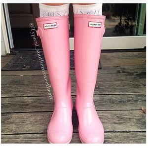 HOLD Pink hunter rain boots wellies