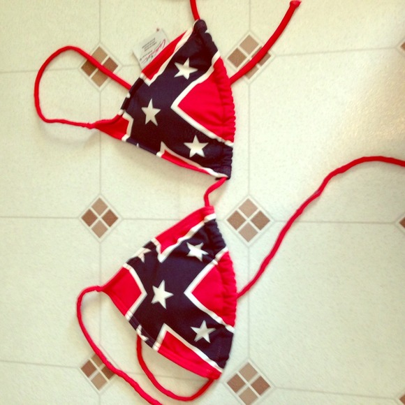 Rebel flag bathing suit top