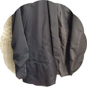 Black Silky Open-Front Blazer