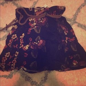 Floral Skirt with Belt