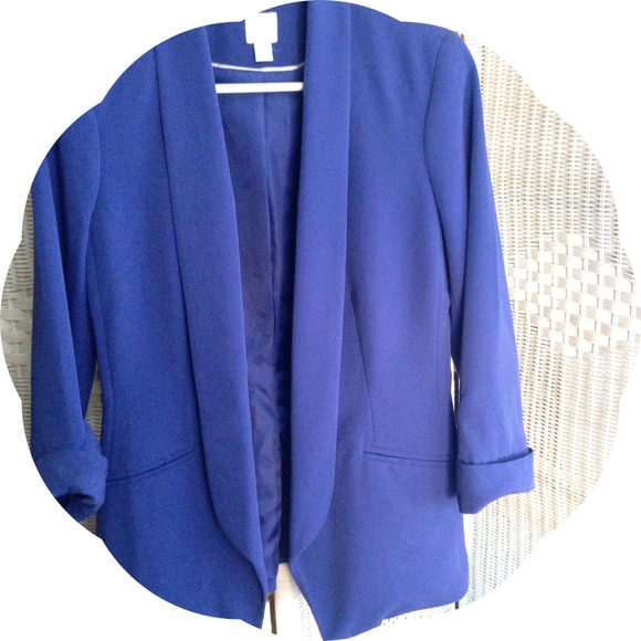 Blue Open-Front Blazer