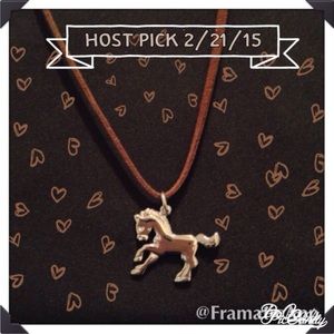 🎀HP🎀 Lia Sophia Pony Pendant Leather Necklace