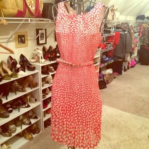 Trina Turk belted accordion skirt dress