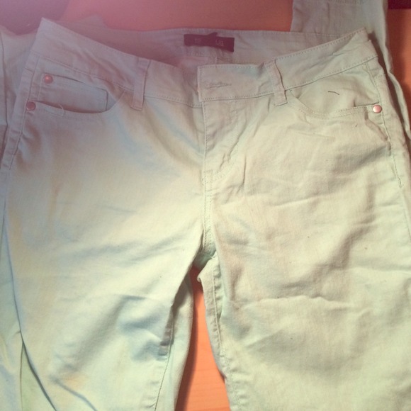 Mint green skinny jeans from Forever 21