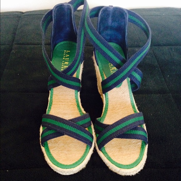 Lauren by Ralph Lauren espadrille wedge (green).